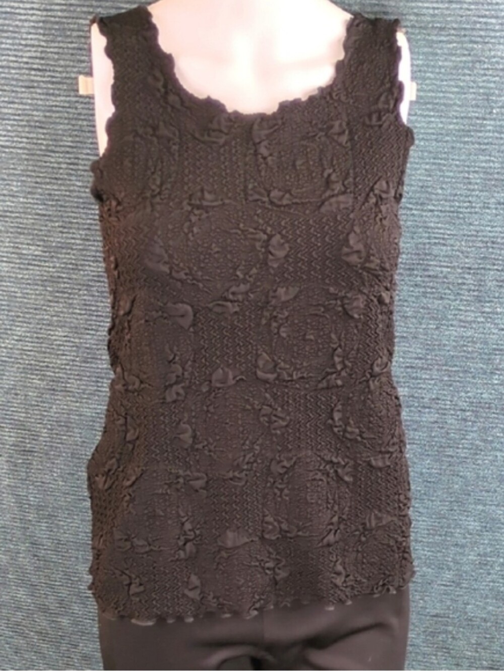 Haystacks Charming Lycra Tank Top Bubble Texture Black NWT